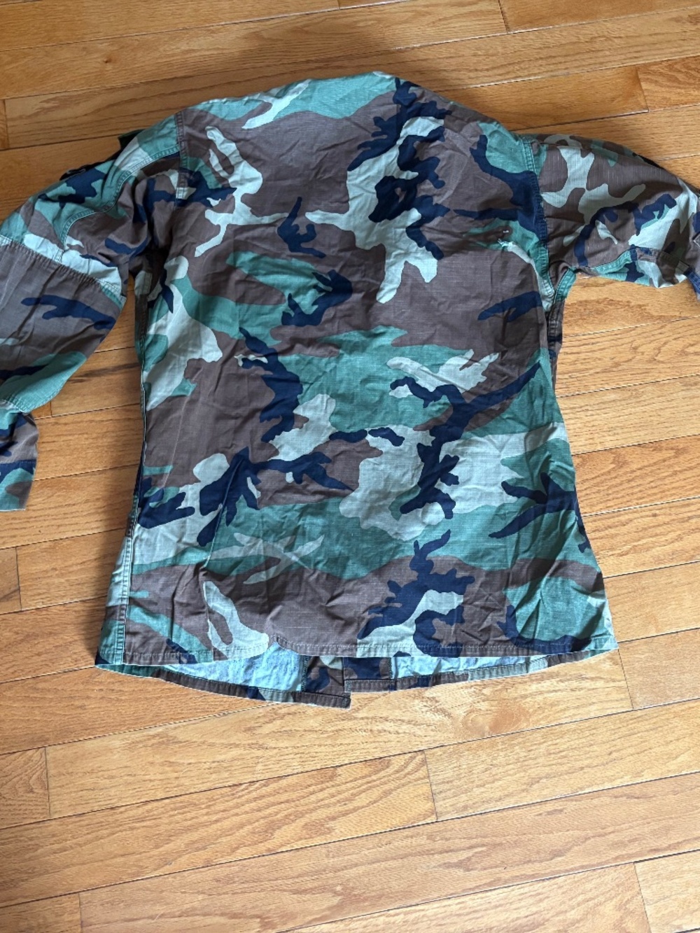 Vintage Woodland Camo BDU Shirt Modified Shoulder Pockets Special Operations